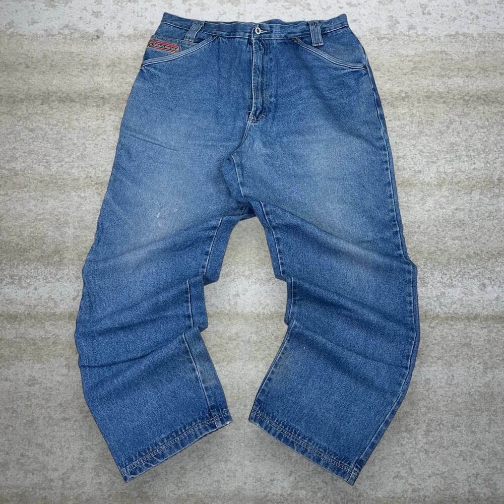 Vintage Y2K Shabazz Skater Carpenter Jeans 36x32  Baggy Wide Leg Dark Wash Denim - Picture 2 of 4